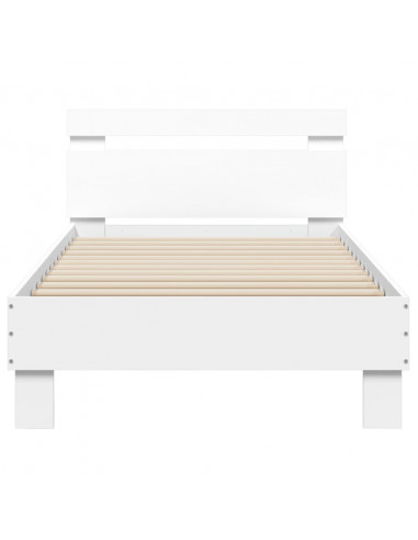 Giroletto con Testiera Bianco 90x200 cm in Legno Multistrato