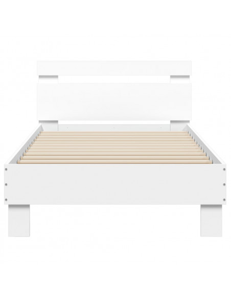 Giroletto con Testiera Bianco 90x200 cm in Legno Multistrato