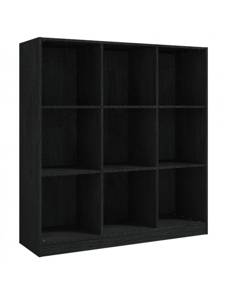 Libreria/Divisorio Nero 104x33,5x110 cm in Massello di Pino