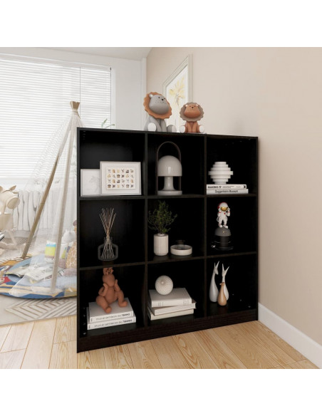 Libreria/Divisorio Nero 104x33,5x110 cm in Massello di Pino