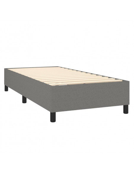 Giroletto a Molle con Materasso Grigio Scuro 90x200 cm Tessuto