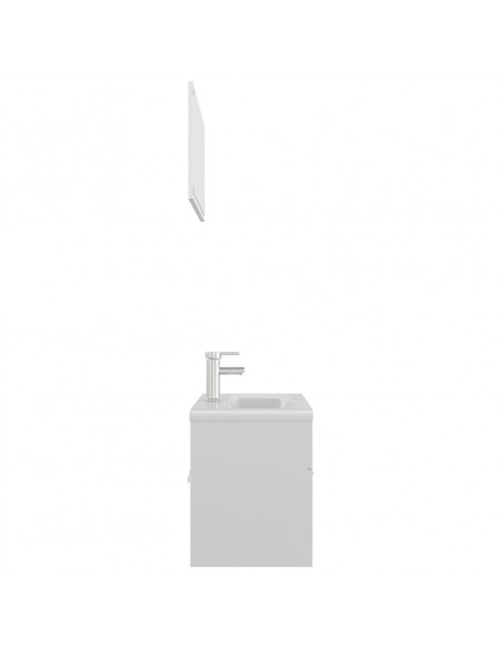 Set Mobili da Bagno Bianco Lucido in Truciolato
