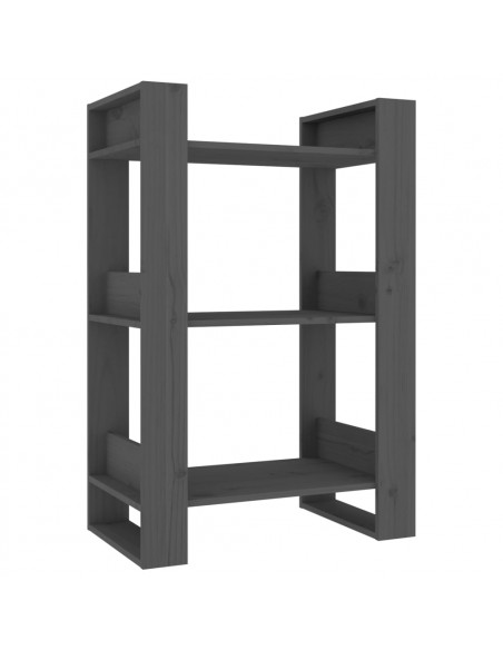 Libreria/Divisorio Grigio 60x35x91 cm in Legno Massello di Pino