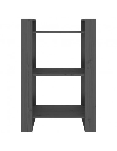 Libreria/Divisorio Grigio 60x35x91 cm in Legno Massello di Pino