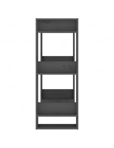 Libreria/Divisorio Grigio 60x35x91 cm in Legno Massello di Pino