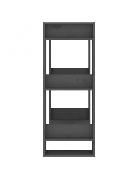 Libreria/Divisorio Grigio 60x35x91 cm in Legno Massello di Pino