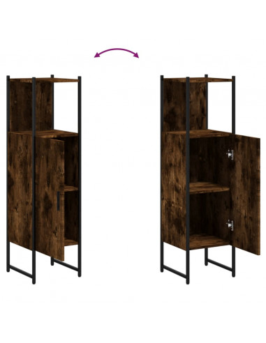 Mobile da Bagno Rovere Fumo 33x33x120,5 cm in Legno Multistrato