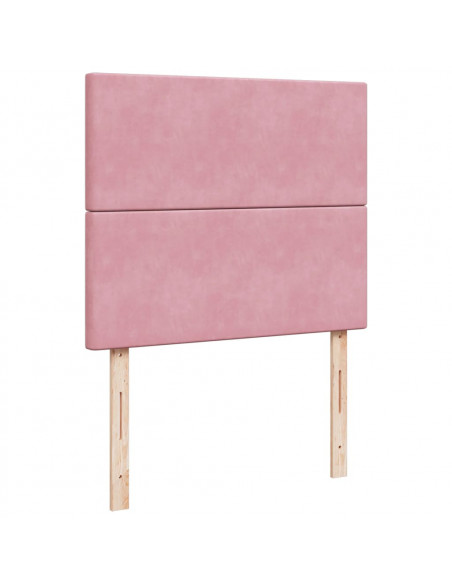 Giroletto a Molle con Materasso Rosa 120x200 cm in Velluto