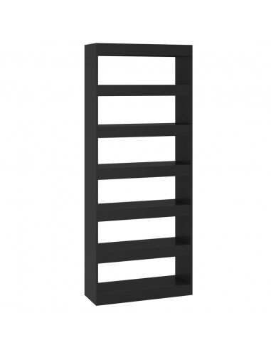 Libreria/Divisorio Nero 80x30x198 cm in Truciolato
