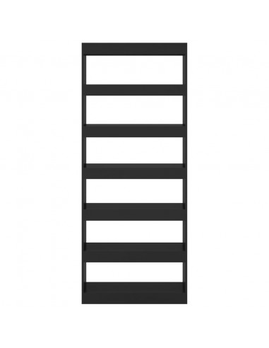 Libreria/Divisorio Nero 80x30x198 cm in Truciolato