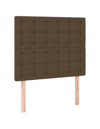 Giroletto a Molle con Materasso Marrone Scuro 90x190cm Tessuto