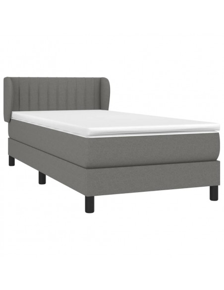 Giroletto a Molle con Materasso Grigio Scuro 80x200 cm Tessuto