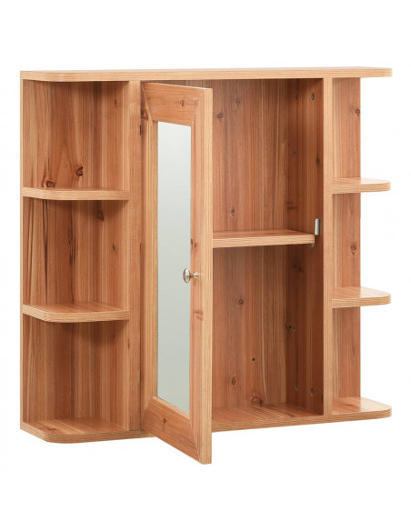 Armadietto a Specchio Rovere 66x17x63 cm in MDF