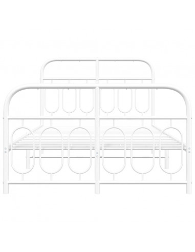 Giroletto con Testiera e Pediera Metallo Bianco 120x200 cm
