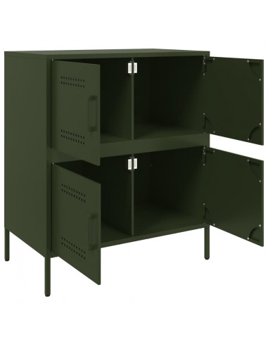 Credenza Verde Oliva 68x39x79 cm in Acciaio