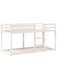 Letto a Castello con Tetto Bianco 80x200 cm Legno Massello Pino 2