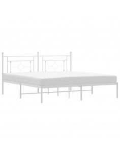 Giroletto con Testiera Metallo Bianco 183x213 cm 2