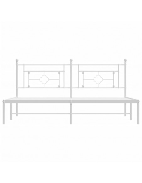Giroletto con Testiera Metallo Bianco 183x213 cm
