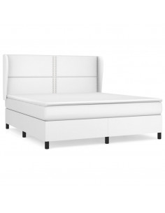 Giroletto a Molle con Materasso Bianco 160x200 cm in Similpelle 2