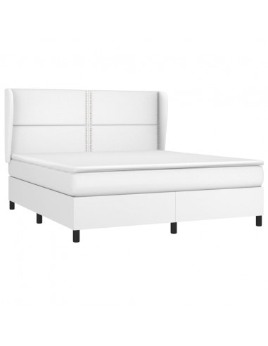 Giroletto a Molle con Materasso Bianco 160x200 cm in Similpelle