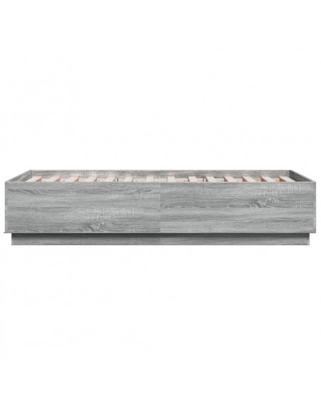 Giroletto Luci LED Grigio Sonoma 90x190 cm in Legno Multistrato