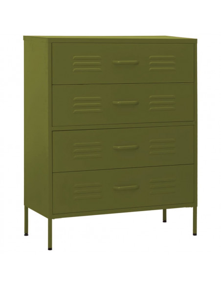 Cassettiera Verde Oliva 80x35x101,5 cm in Acciaio