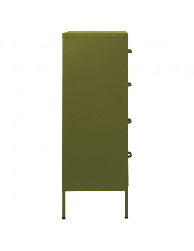 Cassettiera Verde Oliva 80x35x101,5 cm in Acciaio
