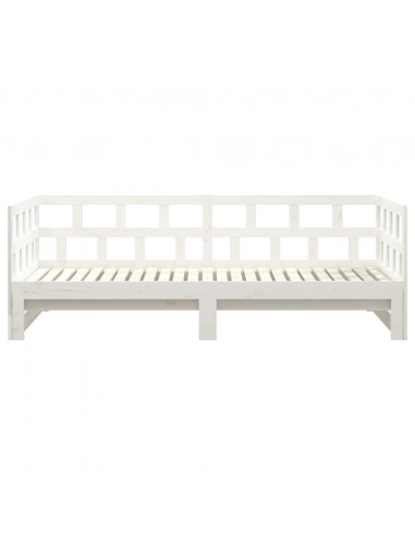 Dormeuse Estraibile Bianca Legno Massello di Pino 2x(90x200) cm