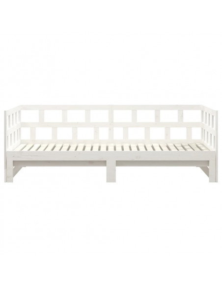 Dormeuse Estraibile Bianca Legno Massello di Pino 2x(90x200) cm