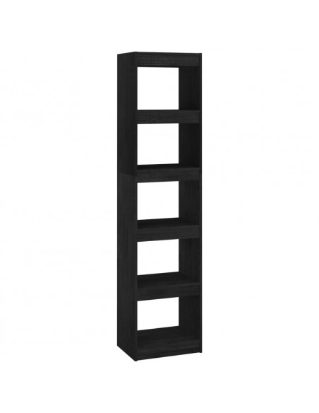 Libreria/Divisorio Nero 40x30x167,5 cm in Massello di Pino