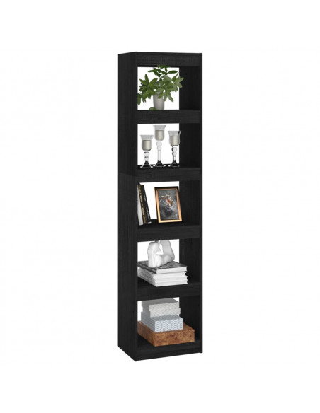 Libreria/Divisorio Nero 40x30x167,5 cm in Massello di Pino