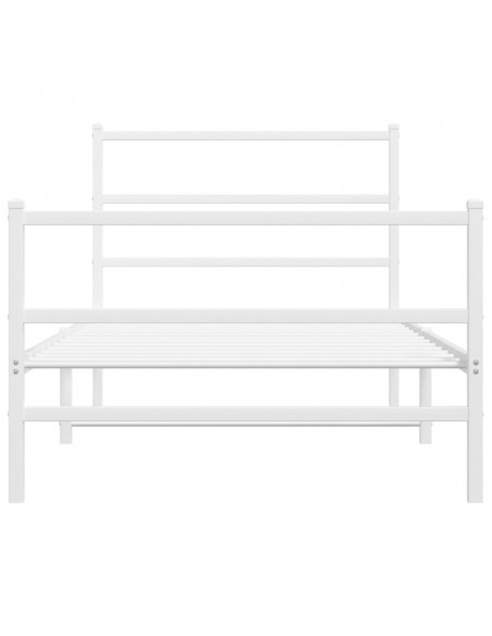 Giroletto con Testiera e Pediera Metallo Bianco 100x190 cm