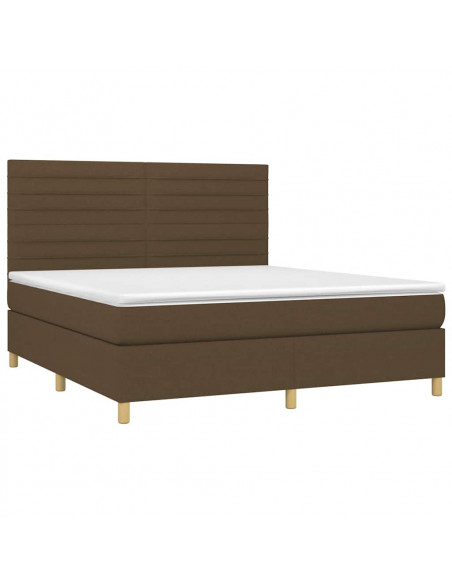 Giroletto a Molle con Materasso Marrone Scuro 180x200cm Tessuto