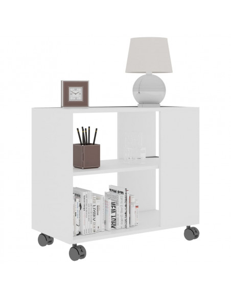 Tavolino da Salotto Bianco 70x35x55 cm in Legno Multistrato