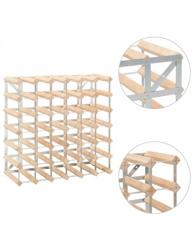 Portavini da 42 Bottiglie in Legno Massello di Pino