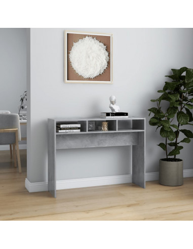 Tavolino Consolle Grigio Cemento 105x30x80cm Legno Multistrato