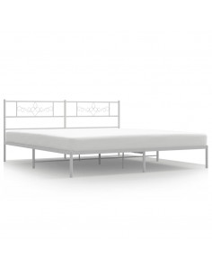 Giroletto con Testiera Metallo Bianco 183x213 cm 2