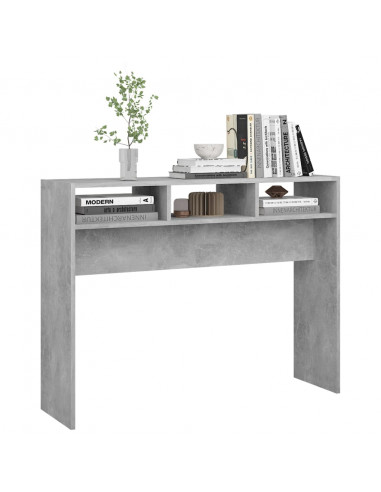 Tavolino Consolle Grigio Cemento 105x30x80cm Legno Multistrato