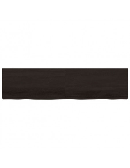 Piano Bagno Marrone Scuro 200x50x(2-6)cm Legno Trattato