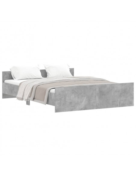 Giroletto con Testiera e Pediera Grigio Cemento 160x200 cm