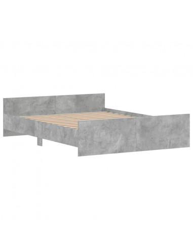 Giroletto con Testiera e Pediera Grigio Cemento 160x200 cm