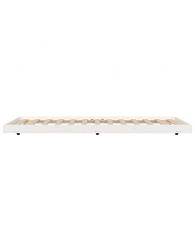 Giroletto senza Materasso Bianco 80x200 cm Legno Massello Pino