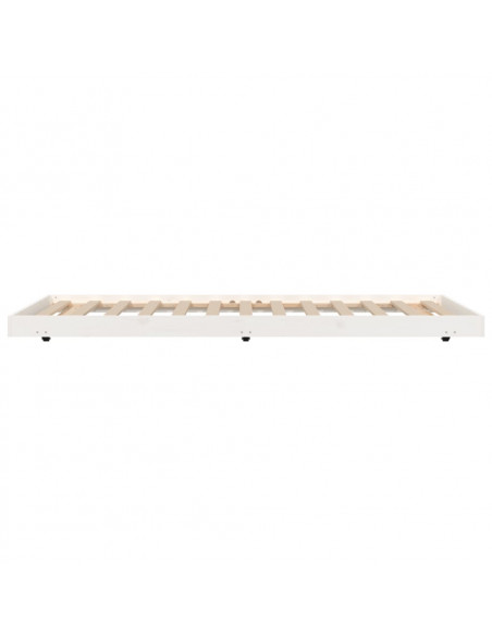 Giroletto senza Materasso Bianco 80x200 cm Legno Massello Pino