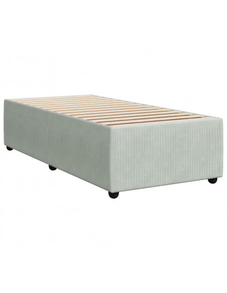 Giroletto a Molle con Materasso Grigio Chiaro 90x200 cm Velluto