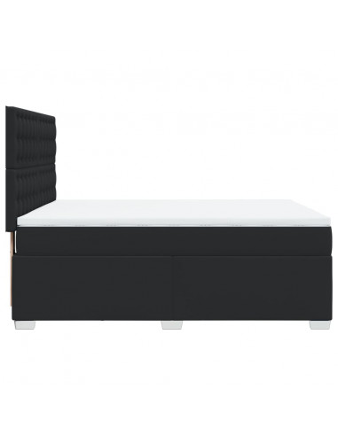 Giroletto a Molle con Materasso Nero 140x200 cm in Similpelle