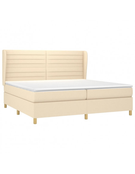 Giroletto a Molle con Materasso Crema 200x200 cm in Tessuto