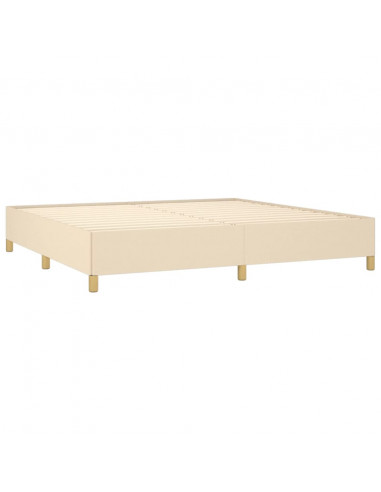 Giroletto a Molle con Materasso Crema 200x200 cm in Tessuto