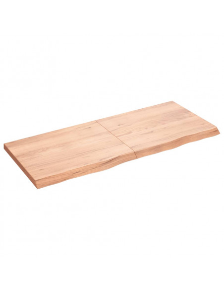 Piano Bagno Marrone 120x50x(2-4) cm Legno Massello Trattato