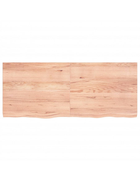 Piano Bagno Marrone 120x50x(2-4) cm Legno Massello Trattato