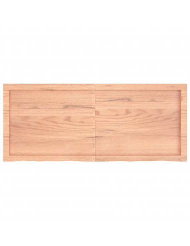 Piano Bagno Marrone 120x50x(2-4) cm Legno Massello Trattato